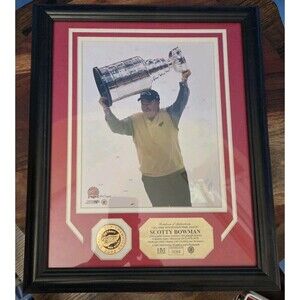 Scottie Bowman Framed Commemorative Photo and Stanley Cup Coin COA